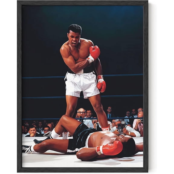 Muhammad Ali Posters - Muhammad Ali Canvas Wall Art in Ring Boxing Prints, Sports and Gym Artwork, Black History Pictures for Wall, Sport Posters for Man Cave (Unframed 12x16)