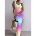 thumbnail image 5 of Women'S Summer Long Dress Casual Slip Slim Sleeveless Bodycon Maxi Dresses Blue Rainbow XXL, 5 of 7