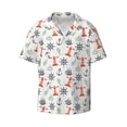 thumbnail image 2 of Lsque Lighthouse Sailboat print Men's Cuban Collar Short Sleeve Shirt Summer Beachwear Casual Button Down Fashionable Vacation Leisure Shirt-Small, 2 of 7