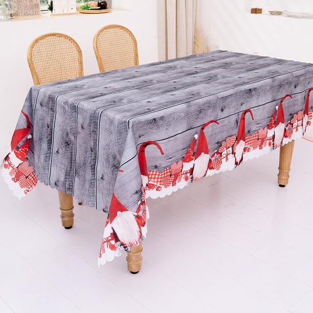 Greyghost Christmas Rectangle Tablecloth, Tabletop Cloth Decorative Fabric Kitchen Table Cover for Outdoor and Indoor, Wrinkle Resistant Washable Backdrop Curtain for Anniversary, Party, 71х57'