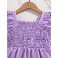 thumbnail image 4 of 2T Baby Girls Dress 3T Girls Sleeveless Dress Toddler Girls Summer Dress Ruffle Solid Color Dress Purple, 4 of 9