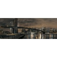 thumbnail image 2 of Frank, Assaf 32x14 Black Ornate Wood Framed with Double Matting Museum Art Print Titled - Brooklyn bridge over East river, New York, 2 of 4