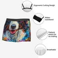 thumbnail image 3 of Xecao Oil Painting Sunflower Puppy Print Men's Underwear Boxer Briefs Pack - Your ComfortSoft, Moisture-Wicking, and Breathable Choice for Men's Underwear-Large, 3 of 5