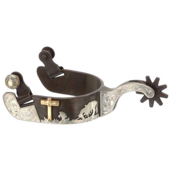 Tough 1 Spurs Mens Kelly Silver Star Cowboy Antique Brown 78-9988