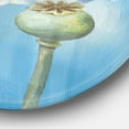 thumbnail image 2 of Designart 'Handpainted White Flower on Blue I' Farmhouse Metal Circle Wall Art, 2 of 3