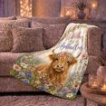 thumbnail image 5 of Wildflowers Highland Cow Floral Crown Whimsical Farm Art, Festive Holiday Scene, Warm Flannel Blanket for Ranch House and Living Room, Art Lovers Thanksgiving Gift, Festive Home Decor, 5 of 7