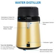 thumbnail image 4 of Towallmark 4L 1.1 Gallon Stainless Steel Water Distiller, Countertop Distilled Water Machine With Glass Container, TDS Reduction Purifier For Home Office Lab Aquarium, Gold, 4 of 7