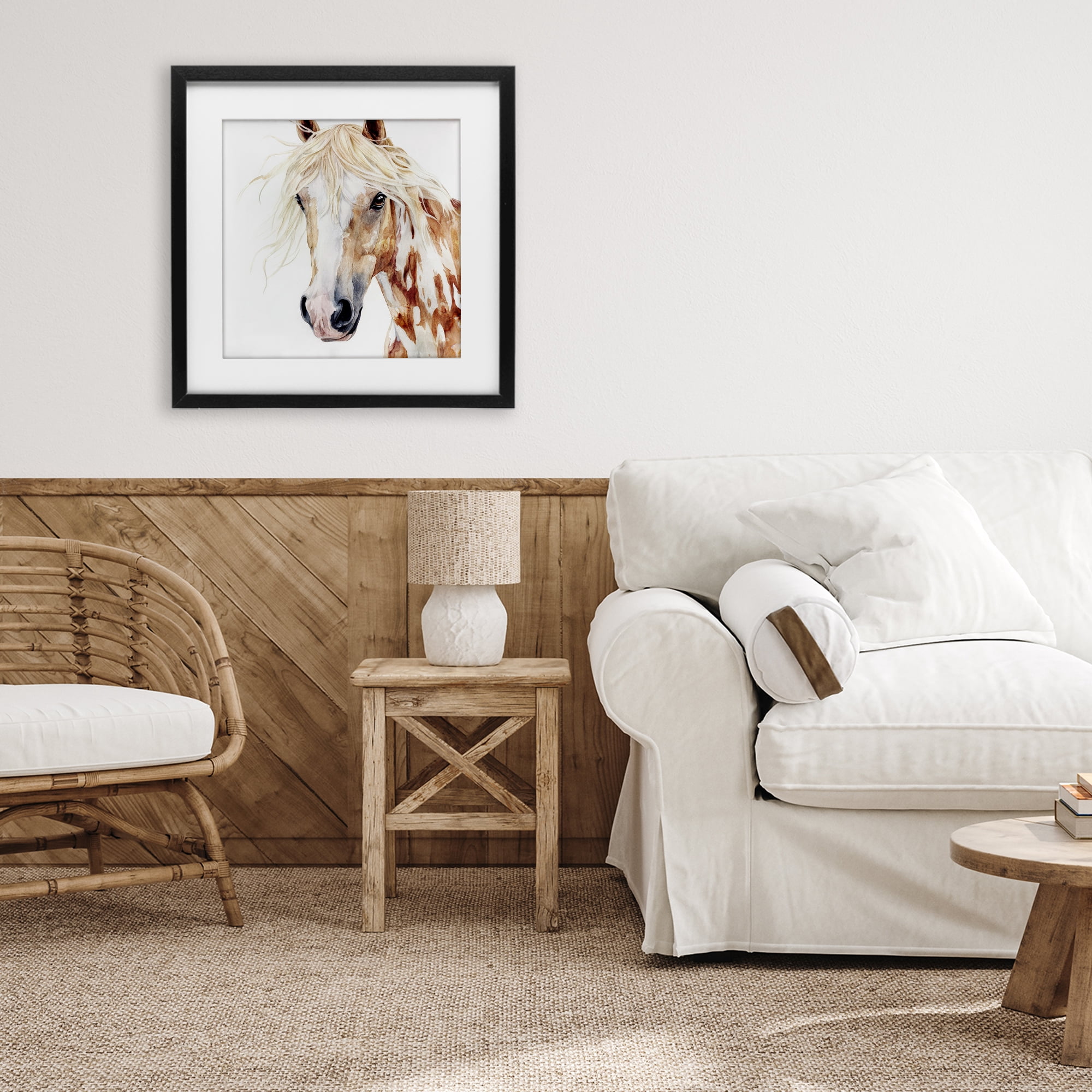 Stupell Industries Majestic Mane Spotted Horse Black Framed Print Under Glass, design by Svetlana Aleynikova