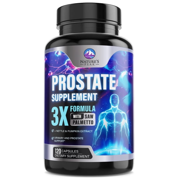 Prostate Health Supplements for Men - 3X Strength with Saw Palmetto Blend Stinging Nettle Root & Pumpkin Seed Support Complex - Supports Bathroom Trips Prostate & Urinary Health - 120 Capsules
