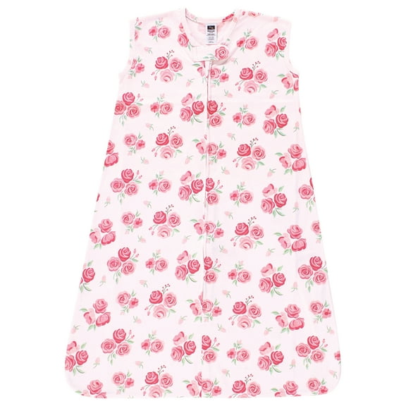 Hudson Baby Infant Girl Cotton Sleeveless Wearable Sleeping Bag, Sack, Blanket, Blush Rose, 0-6 Months