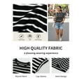 thumbnail image 4 of Fancyglim Women Cap Sleeve Tank Tops Loose Fit Crew Neck Summer Basic Tee Shirts White Striped X Large, 4 of 7