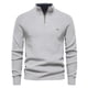 thumbnail image 2 of Gibobby Suéter cuello alto hombre Suéter de cuello alto para hombre, ajuste delgado, casual, tela acanalado(Gris,XG), 2 of 5