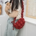 thumbnail image 4 of Bolso Nube para Mujer Bolso Mano Color Sólido Nailon Acolchado Informal (rojo), 4 of 9