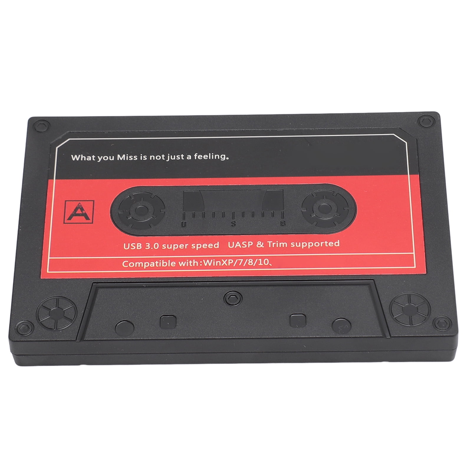 External Hard Drive Enclosure, 5Gbps 2.5 Inch  SSD Enclosure Vintage Cassette Look  for 2.5 inch HDD