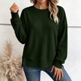 thumbnail image 4 of Vrorvz Womens Sweatshirt Crew Neck Long Sleeve Tops Solid Color Loose Casual Sweatshirts Pullover Top, 4 of 5