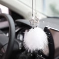 thumbnail image 2 of Accesorios para espejo de coche, adorno de estrella de plumas blancas, accesorios para colgar espejo retrovisor para coche, bonita decoración de diamantes oso de fresa  Juguete, 2 of 5