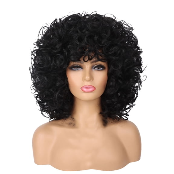 African Women's Wig Black African Small Curly Short Hair Fiber Head Cover Curly Afro Wigs For Black Women Baby Lights Hair Comb Lace Front Wigs Synthetic Hair for Women Human Curly Hair Wigs for Women