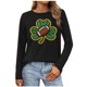 thumbnail image 4 of Uootdi St Patricks Day Long Sleeve Shirts for Women Retro Lucky Clover Tshirt Irish Shamrock Graphic Tee Tops Gift, 4 of 5