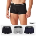 thumbnail image 2 of U-Wear Men’s Cotton Underwear Boxer Shorts 3 Pack Briefs For Men, Black/Gray/Navy, M, 2 of 11
