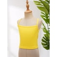 thumbnail image 4 of Nyeemya Kids Children Sport Dance Vest Cami Girls Ribbed Undershirts Yoga Gym Workout Tank Top Summer Yellow M/小码, 4 of 7