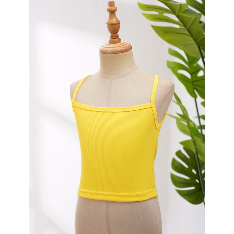 CHICTRY Girls Spaghetti Straps Tank Top Basic Sports Crop CHICTRY Girls Spaghetti Straps Tank Top Basic Sports Crop