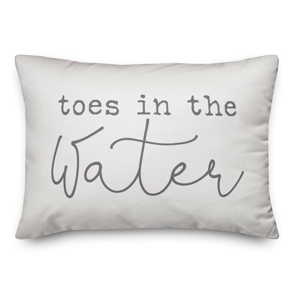 Creative Products Toes in the Water White and Grey 14x20 Indoor / Outdoor Pillow