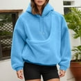 thumbnail image 4 of Stralyhd Cat Pouch Hoodie for Women Cozy Soft Sweatshirt with Dog Pouch Fleece Kangaroo Pouch Hoodie Hooded Small Animal Carrier Pullover Sky Blue XXL, 4 of 5