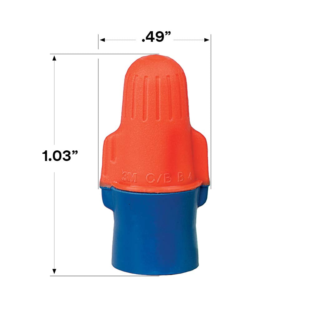 3M - O/B+JUG - Wire-Nut - O/B - Orange with Blue Skirt - Wire Connector - (Jug of 500)