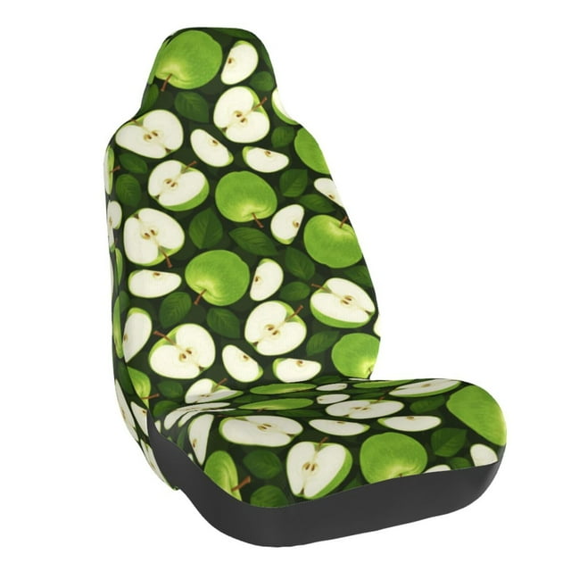 Wukai Green Fruit Full Set Car Seat Covers with Soft Padding Universal Auto Front Seats Protector and Cushion Mat