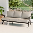 thumbnail image 6 of COOS BAY Iron Luxe Modern Outdoor Sofa Aluminum Patio Furniture Set , Patio Couch with Weather-Resistant Cushions & Rust-Resistant Metal Frame, Black/Beige, 6 of 8