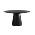 thumbnail image 2 of Modern Contemporary Black Beige 5pc Dining Set Round Table Upholstered Chairs, 2 of 7
