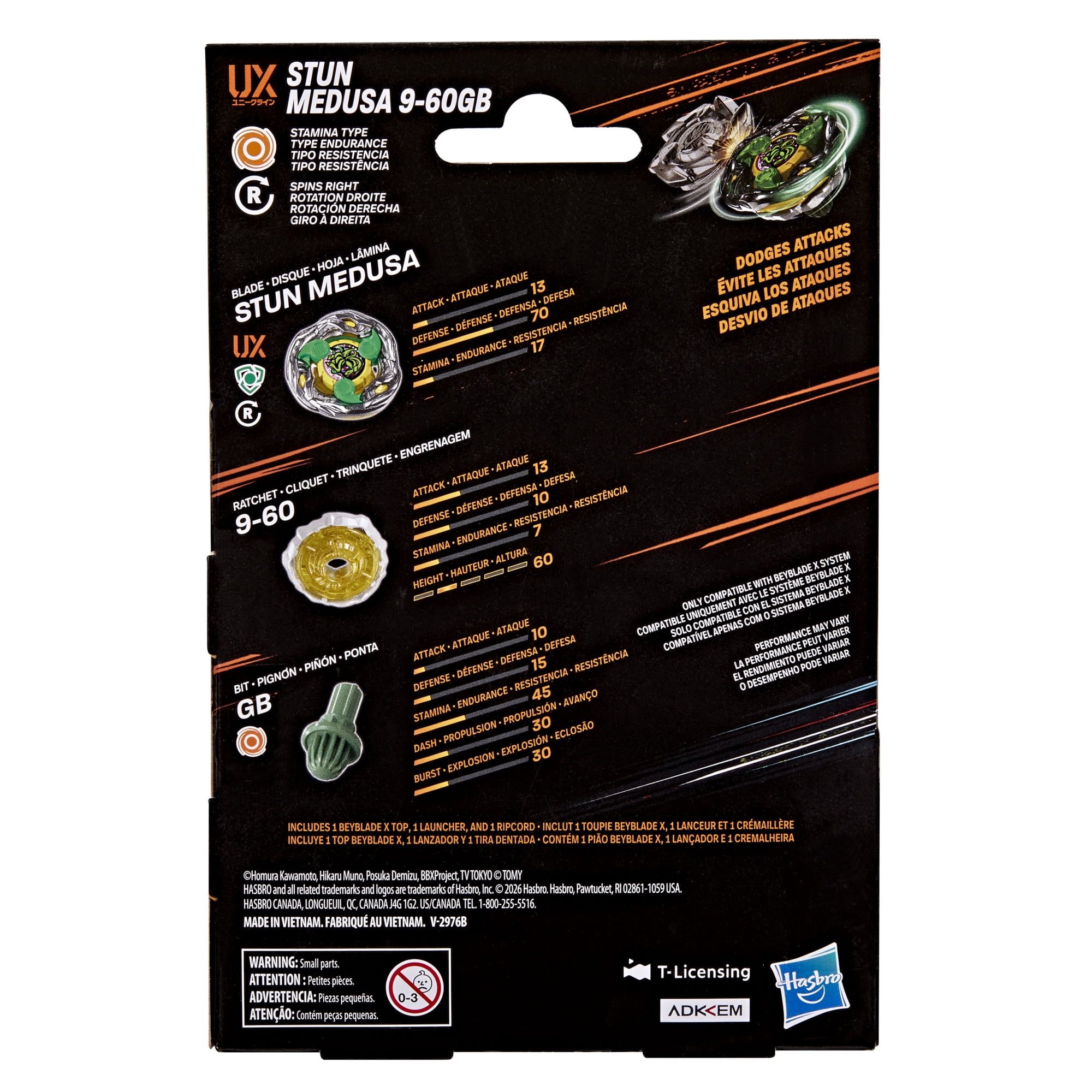 Beyblade X Stun Medusa 9-60GB UX Starter Pack Set with Stamina