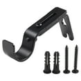 Black Metal Curtain Rod Brackets Set for Drapery Rod Poles With Screws