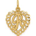 thumbnail image 1 of 14k Or Jaune Initiale R (15x23mm) Pendentif / Charme, 1 of 1