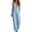Blue, variant on Linen Jumpsuits for Women Ruffled V-Neck Button Front Sleeveless Jumpsuit with Pockets Comfy Loose Breathable Summer Casual Wide Leg Romper