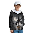 thumbnail image 2 of Xixirimido Ghost Moon Spider Web Pattern Hoodies for Girls Boys Zip Up Hoodie Sweatshirt Teen Lightweight Fall Winter Jacket Casual Long Sleeve Pullover Top for Halloween for 6-8 Years, 2 of 8