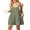 09-Dark Green Pane, variant on JWD Women's Rompers summer sleeveless short Jumpsuits Button adjustment with pocket Light Khaki M