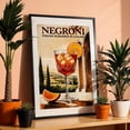 thumbnail image 3 of Retro Negroni Art: Timeless Tuscan Charm - Tuscany Italy Illustration Cocktail Vintage Poster Fruit Travel Poster Bar Kitchen Decor Black Framed Wall Art Print 16 x 24 inches, 3 of 8