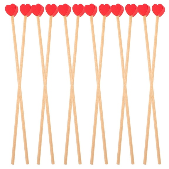 Phenofice 100Pcs Red Wooden Coffee Stirrers for Everyday Use and Cakes