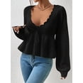 thumbnail image 5 of Womens Long Sleeve Slimming Sweater Casual V Neck Collared Knit Jumper Tops, 5 of 8