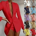 thumbnail image 3 of UPPADA Womens 2 Piece Blazer Outfits Business Casual Long Sleeve Solid Blazer and Shorts Pants Fashion office Suit Sets, 3 of 7