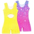 thumbnail image 2 of Aideaone 2 Pack Gymnastic Leotards for Girls Sparkly Kids Dance Unitards for Tumbling Ballet Dance Performance 4-8 Years, 2 of 6