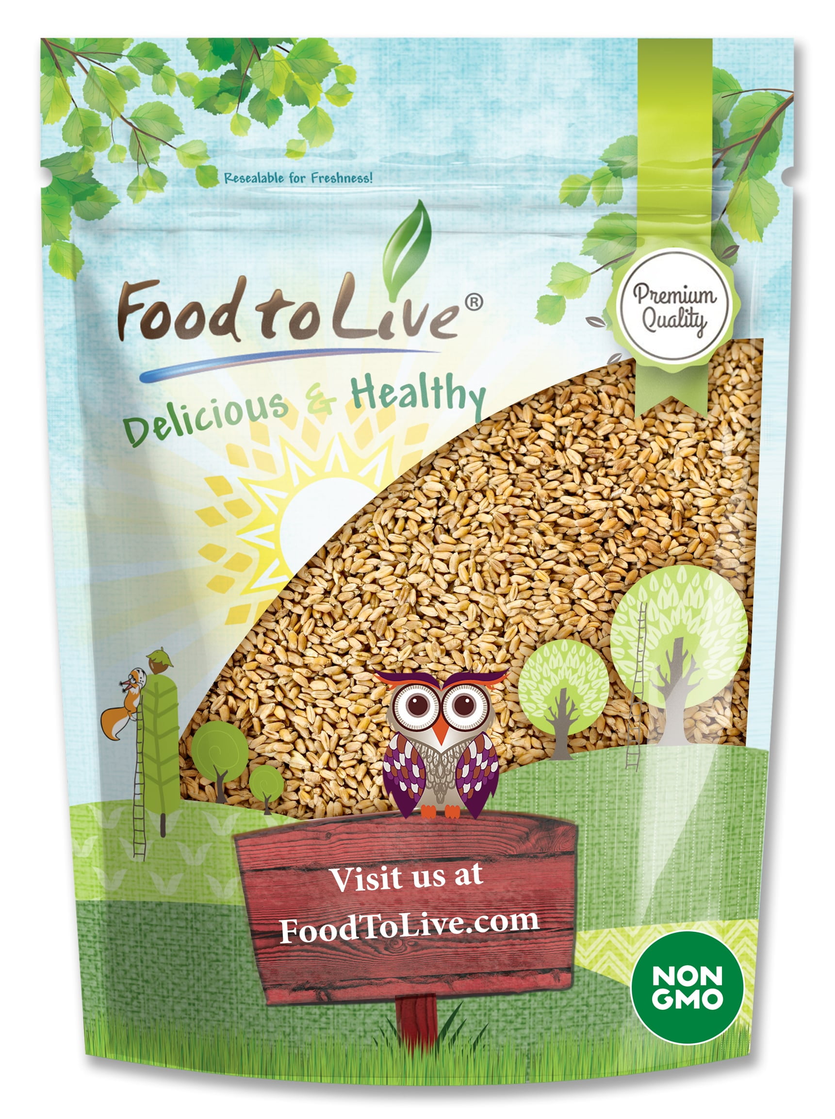 Wheat Berries, Non-GMO Verified, 4 Pounds — Kosher, Sproutable, Raw, Vegan — by Food to Live