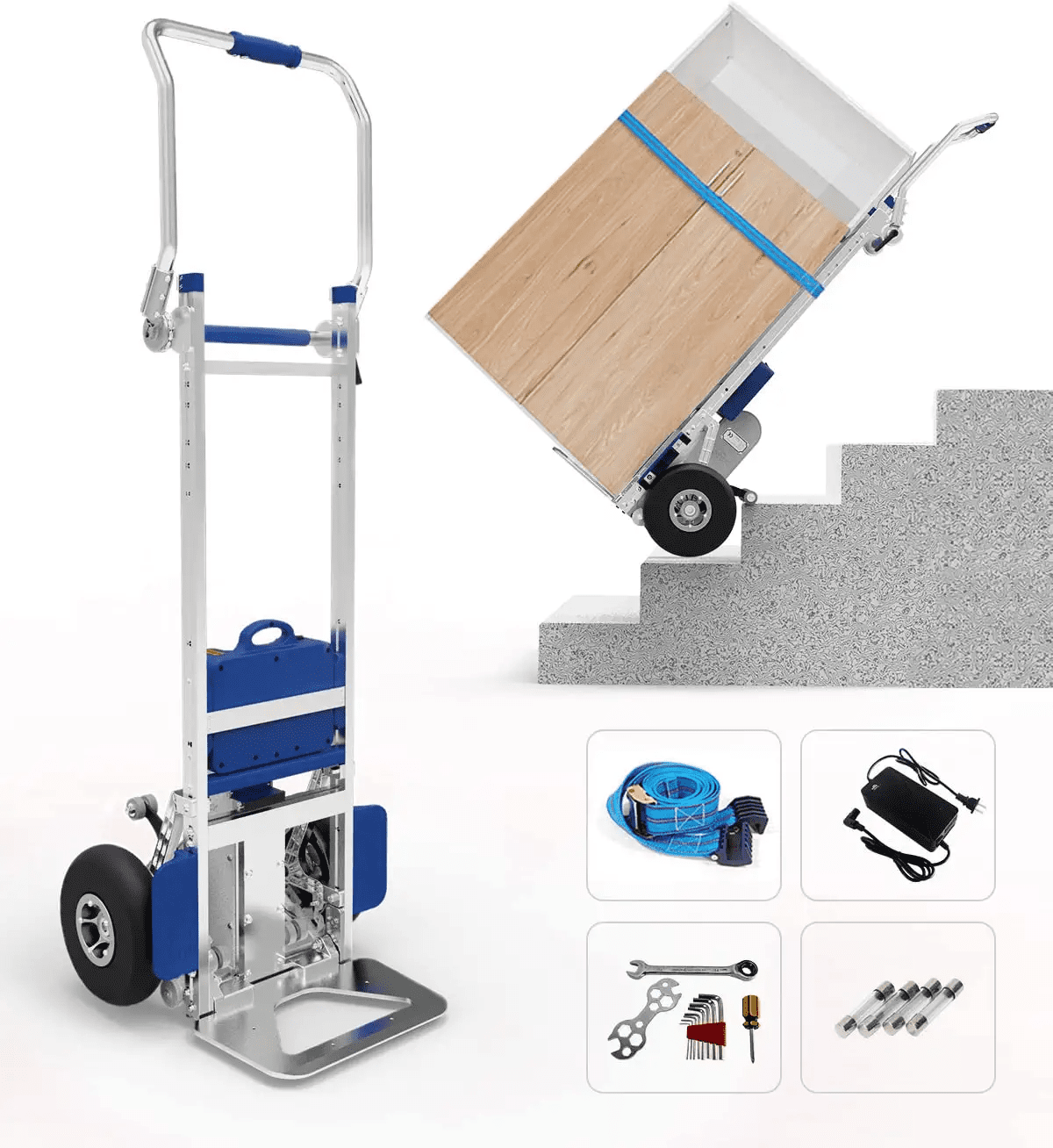 XSTO ZW7200G Powered Stair Climbing Hand Truck with Brakes 440lb Capacity Heavy Duty Folding