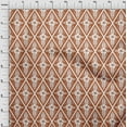 thumbnail image 3 of oneOone Cotton Silk Rust Brown Fabric Artistic Floral & Diamond Geometric Diy Clothing Quilting Fabric Print Fabric By Yard 42 Inch Wide, 3 of 4