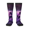 thumbnail image 1 of Fotbe Purple Hippo In Water Calcetas Divertidas Estampadas para Hombre y Mujer, Calcetas de Algodón hasta la Rodilla para Caminar, Correr, Enfermería y Embarazo, 1 of 6