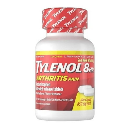 Tylenol 8 Hour Arthritis Pain Extended Release Caplets, 650 mg, 100 Ea, 3 Pack