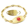 thumbnail image 1 of MedicEngraved Yellow Gold Stainless Steel Custom Medical Alert Bracelet - 6mm Infinity Link, 1 of 7
