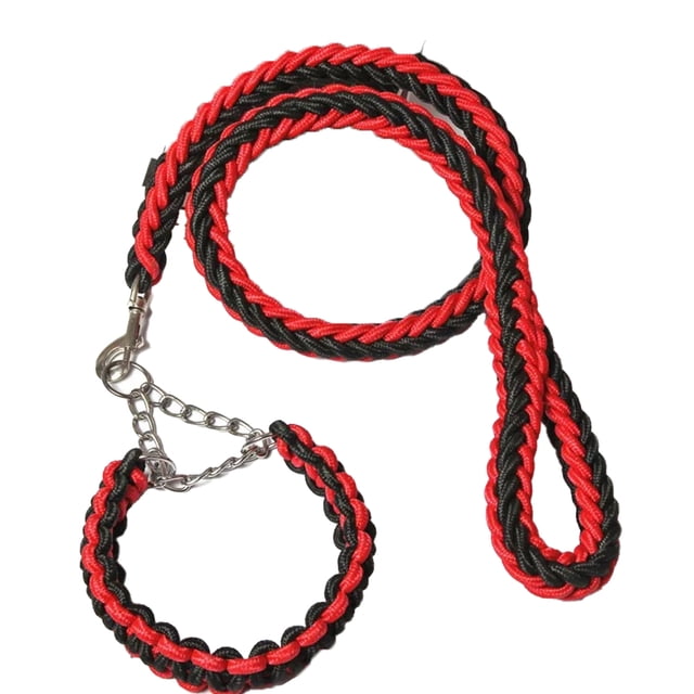 Conjunto de collar y correa para perro, correa de cuerda y collar de adiestramiento para perros pequeños, medianos y grandes.