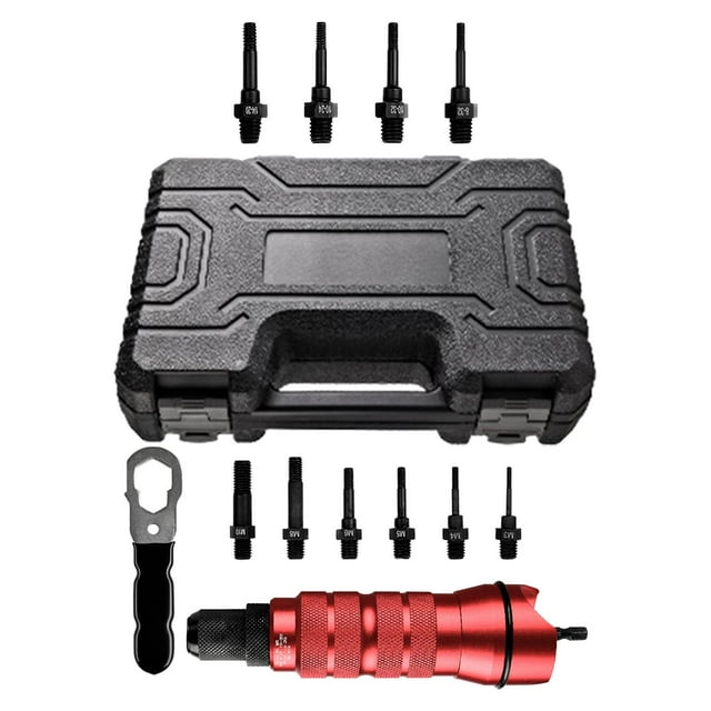 Adaptador de taladro para tuerca remachadora Strade Fareast Limited Kit adaptador de taladro Estuche Métrico